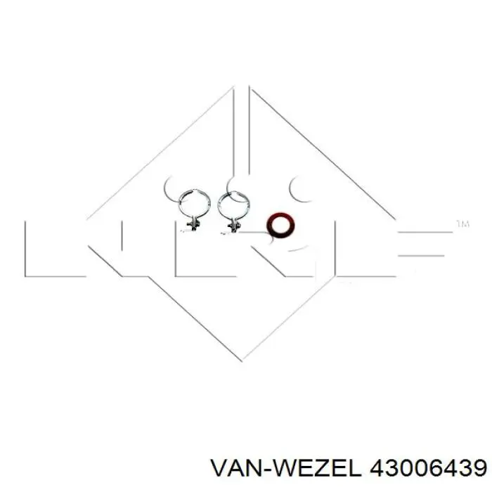 43006439 VAN Wezel Радіатор опалювача салону