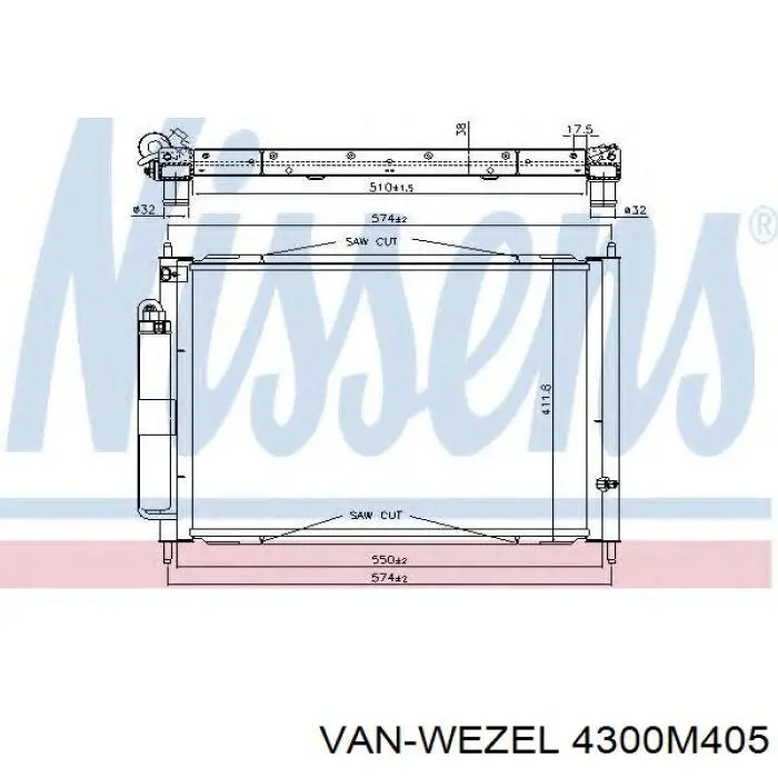 Радіатор основний VAN Wezel 4300M405 ціна, від 134.83 USD