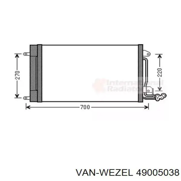 49005038 VAN Wezel радіатор кондиціонера
