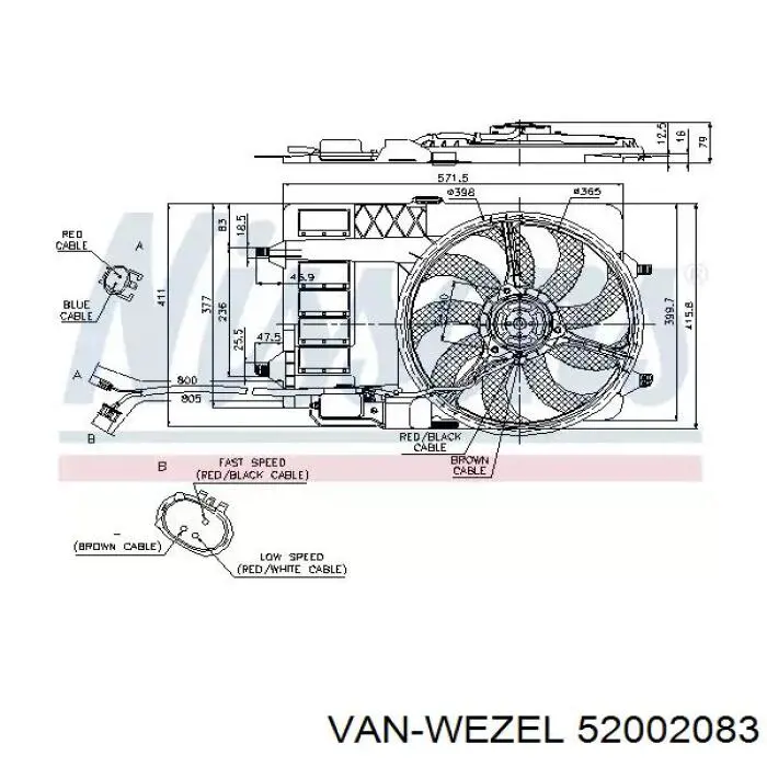 Радіатор основний VAN Wezel 52002083 ціна, від 71.89 USD
