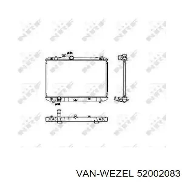 Купити 52002083 VAN Wezel Радіатор двигуна