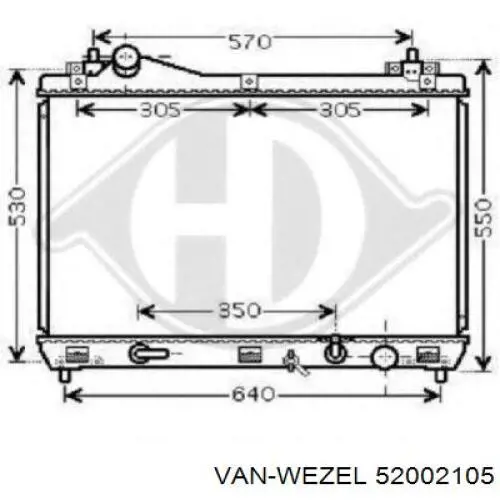 Радіатор 52002105 VAN Wezel