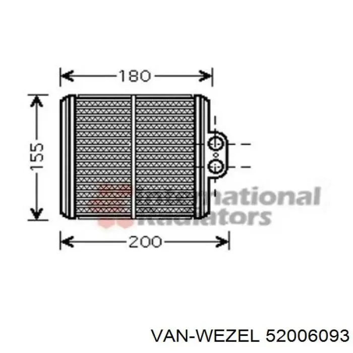 52006093 VAN Wezel радіатор пічки (обігрівача)