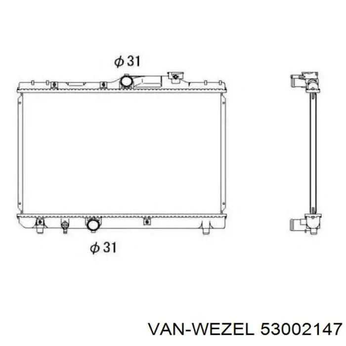 Купити 53002147 VAN Wezel Радіатор двигуна