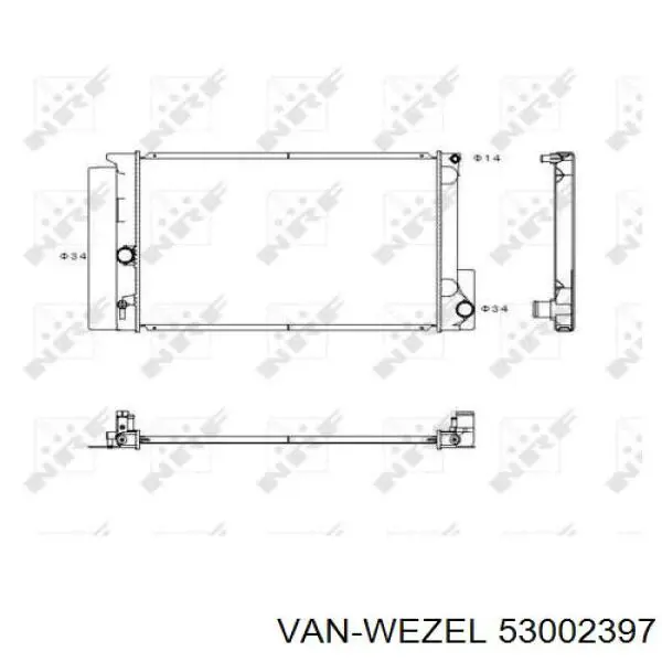 53002397 VAN Wezel Радіатор охолодження двигуна