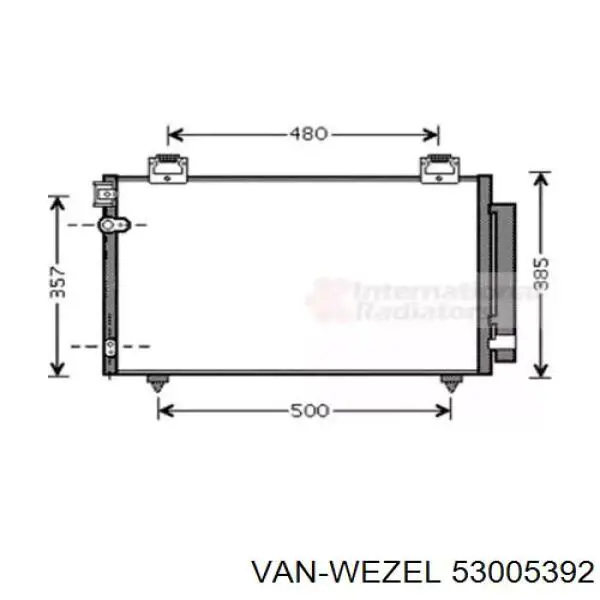Конденсатор кондиціонера VAN Wezel 53005392 ціна, від 63.59 USD
