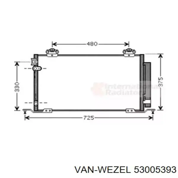 Конденсатор кондиціонера VAN Wezel 53005393 ціна, від 82.74 USD