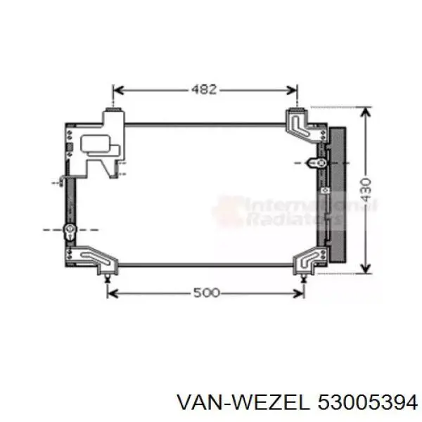 Конденсатор кондиціонера VAN Wezel 53005394 ціна, від 89.59 USD