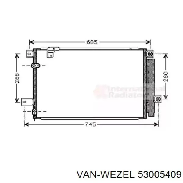 Конденсатор кондиціонера VAN Wezel 53005409 ціна, від 69.94 USD