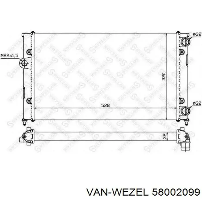 Радіатор основний VAN Wezel 58002099 ціна, від 33.06 USD