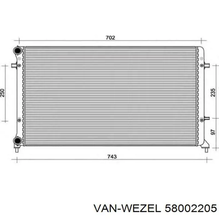 58002205 VAN Wezel радіатор охолодження двигуна