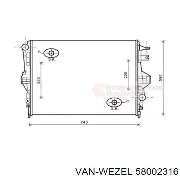 Радіатор основний VAN Wezel 58002316 ціна, від 120.61 USD