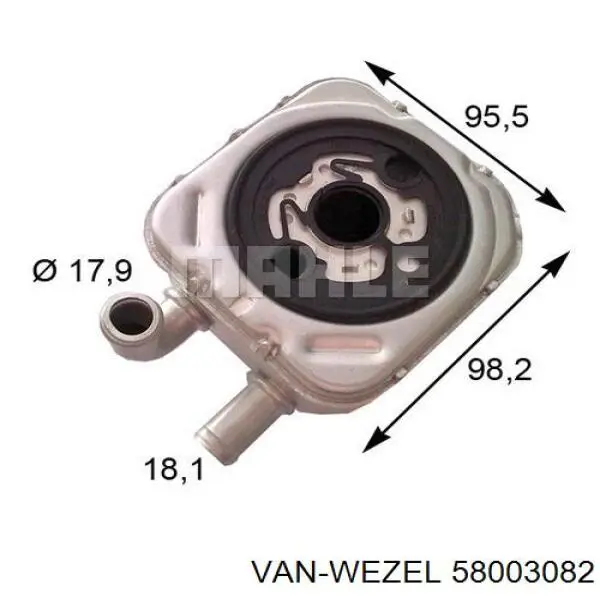 Купити 58003082 VAN Wezel Радіатор масляний (холодильник), під фільтром