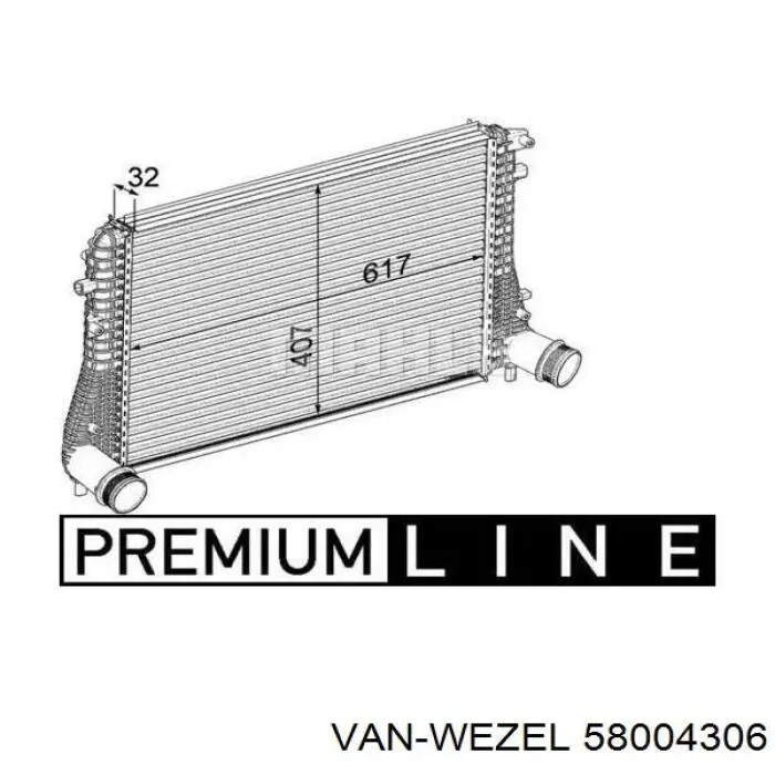 Купити 58004306 VAN Wezel Радіатор интеркуллера