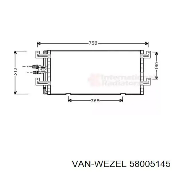Купити 58005145 VAN Wezel Радіатор системи охолодження кондиціонера