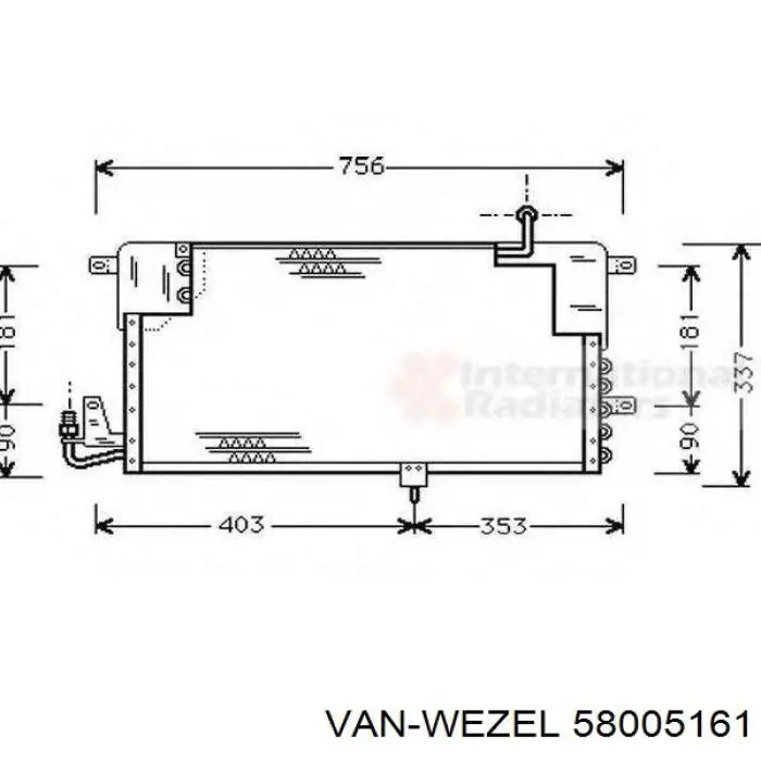 Радіатор кондиціонера 58005161 VAN Wezel