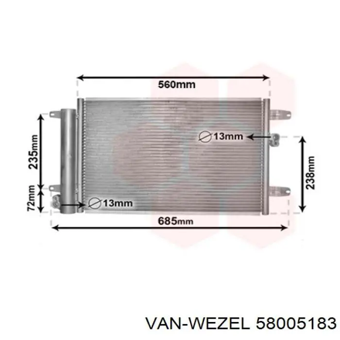 58005183 VAN Wezel радіатор кондиціонера
