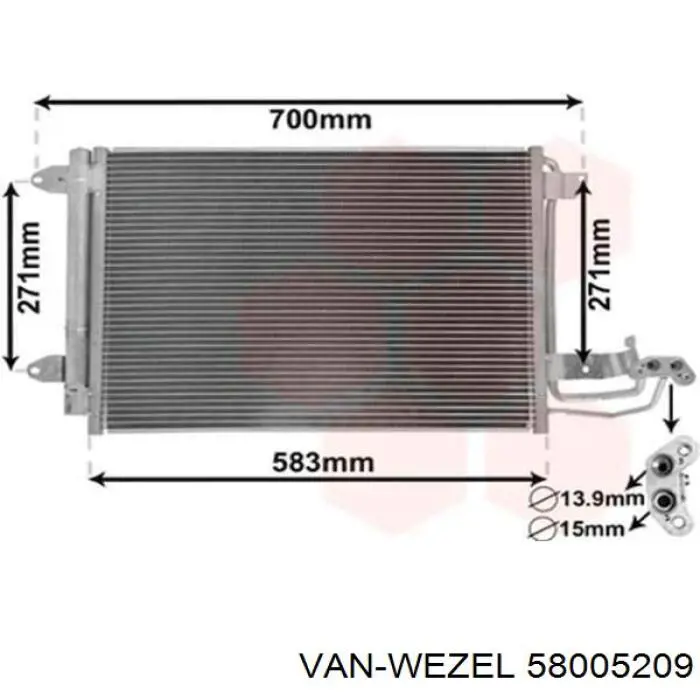 58005209 VAN Wezel радіатор кондиціонера