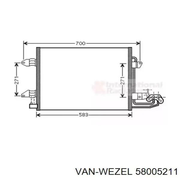 58005211 VAN Wezel радіатор кондиціонера
