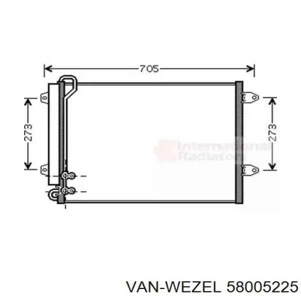 Конденсатор кондиціонера VAN Wezel 58005225 ціна, від 74.93 USD
