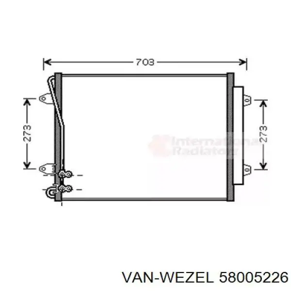 Конденсатор кондиціонера VAN Wezel 58005226 ціна, від 67.16 USD