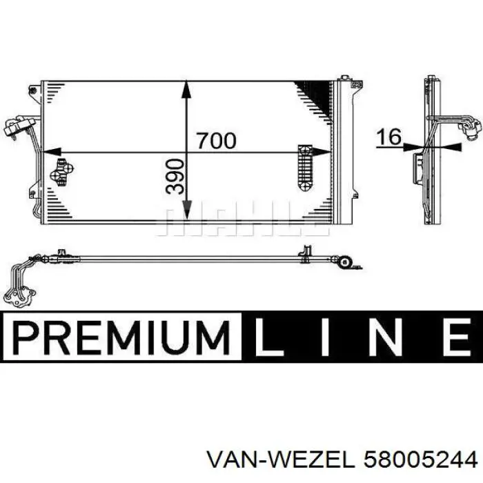 58005244 VAN Wezel радіатор кондиціонера