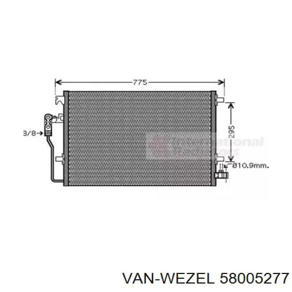 58005277 VAN Wezel радіатор кондиціонера