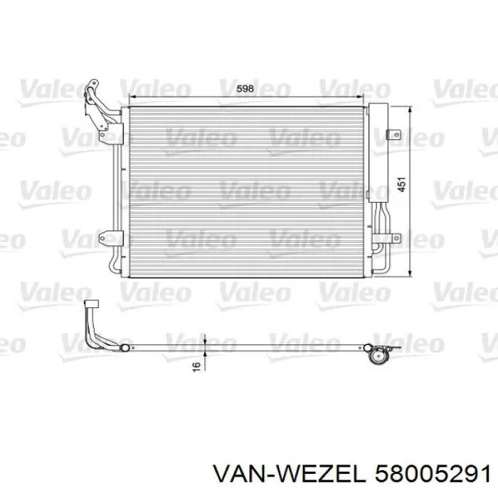 58005291 VAN Wezel радіатор кондиціонера
