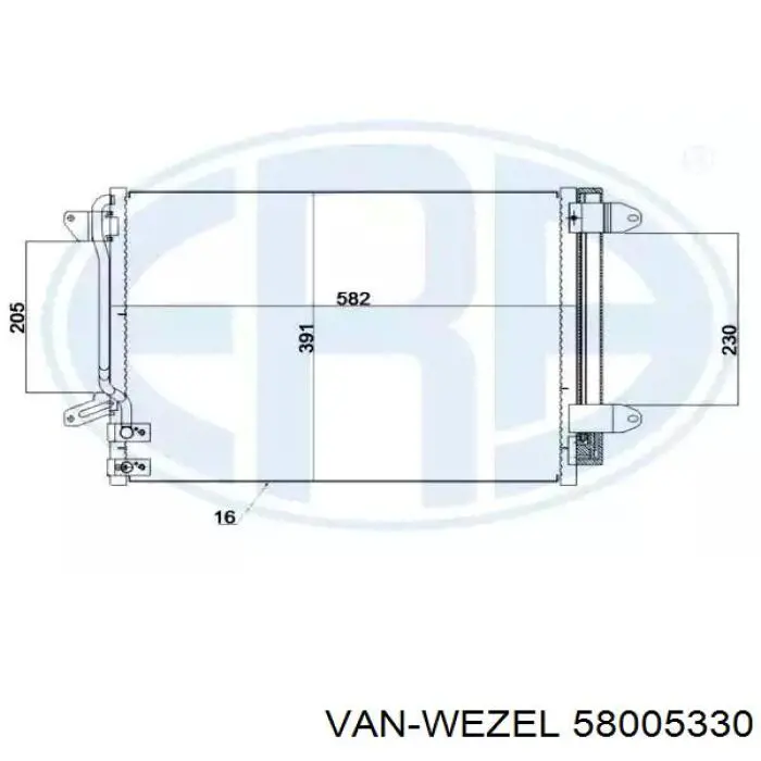Конденсатор кондиціонера VAN Wezel 58005330 ціна, від 63.54 USD