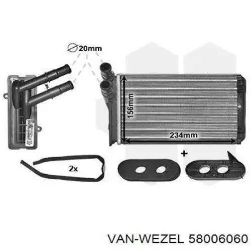 58006060 VAN Wezel радіатор пічки (обігрівача)