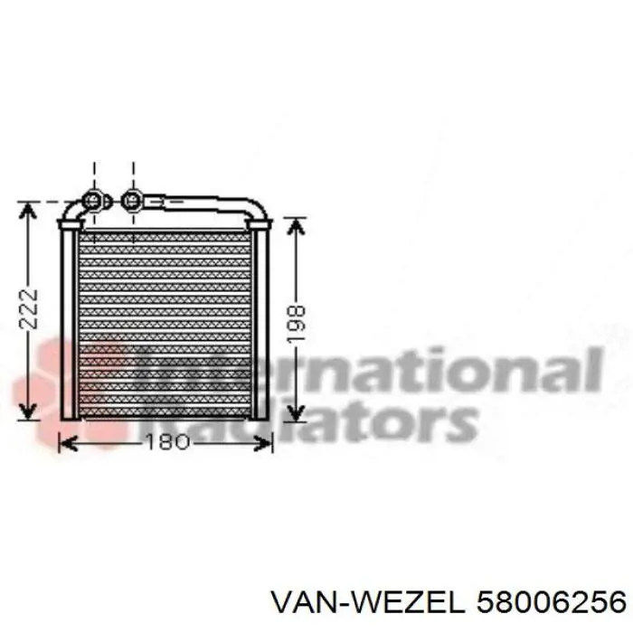Радіатор пічки (обігрівача) 58006256 VAN Wezel