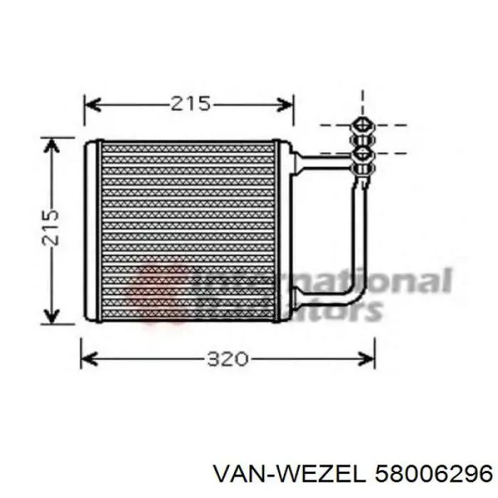 Радіатор пічки (обігрівача) VAN Wezel 58006296 ціна, від 15.75 USD
