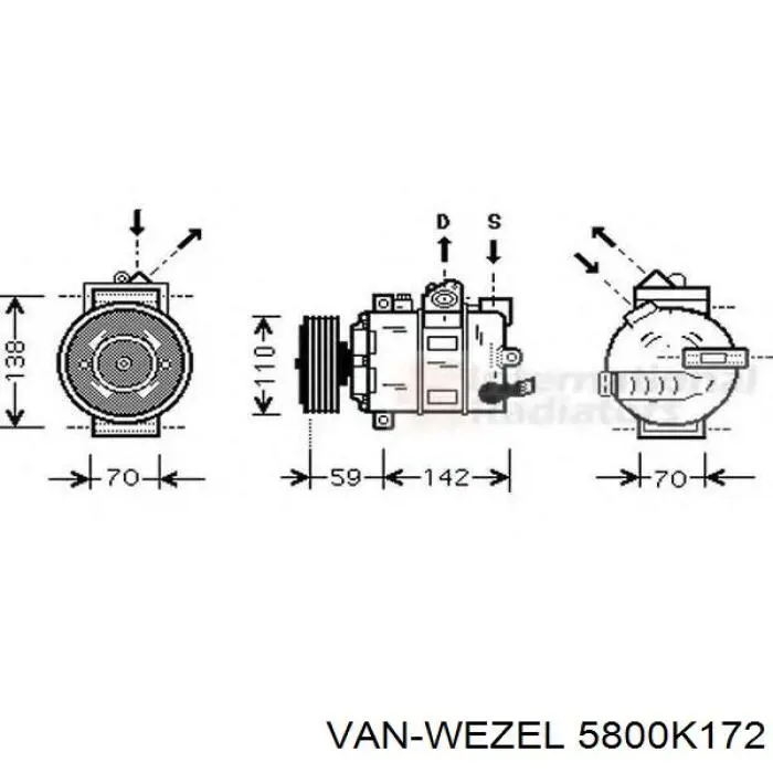 Купити 5800K172 VAN Wezel Компресор кліматичної установки
