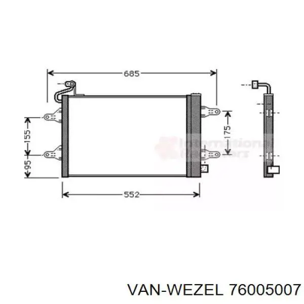 76005007 VAN Wezel радіатор кондиціонера