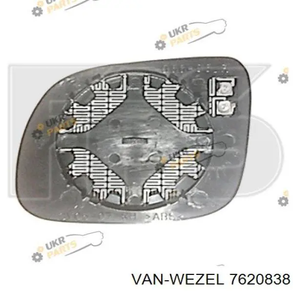 Дзеркальний елемент правого дзеркала заднього виду VAN Wezel 7620838 ціна, від 7.87 USD
