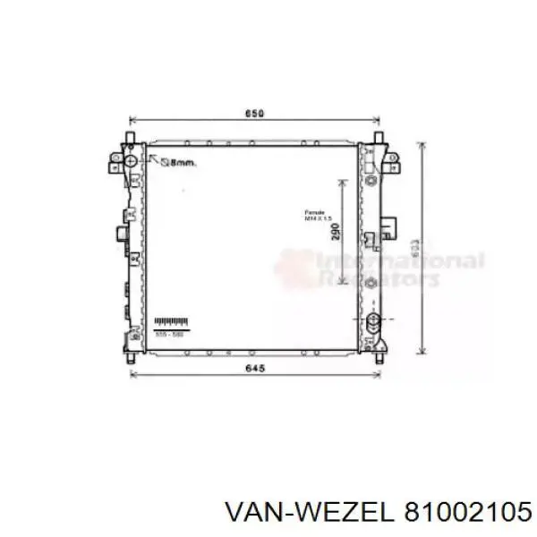 Радіатор основний VAN Wezel 81002105 ціна, від 126.66 USD