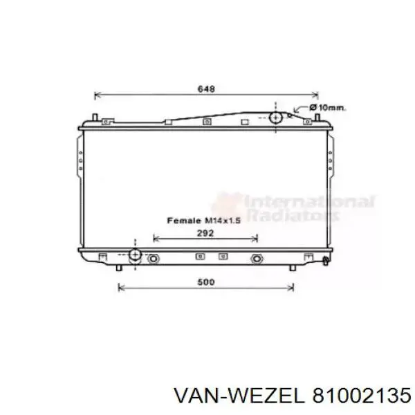 Радіатор основний VAN Wezel 81002135 ціна, від 86.09 USD