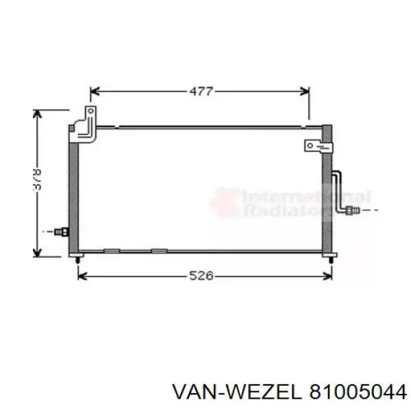 Конденсатор кондиціонера VAN Wezel 81005044 ціна, від 60.49 USD