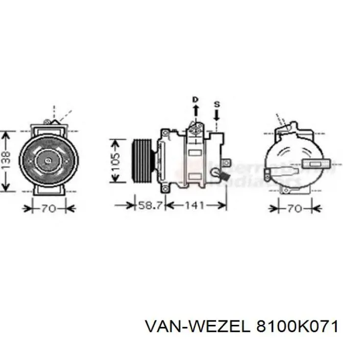 Насос кондиціонера VAN Wezel 8100K071