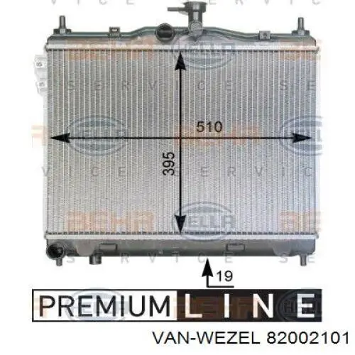 Радіатор основний VAN Wezel 82002101 ціна, від 64.03 USD