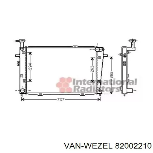 Радіатор основний VAN Wezel 82002210 ціна, від 76.06 USD