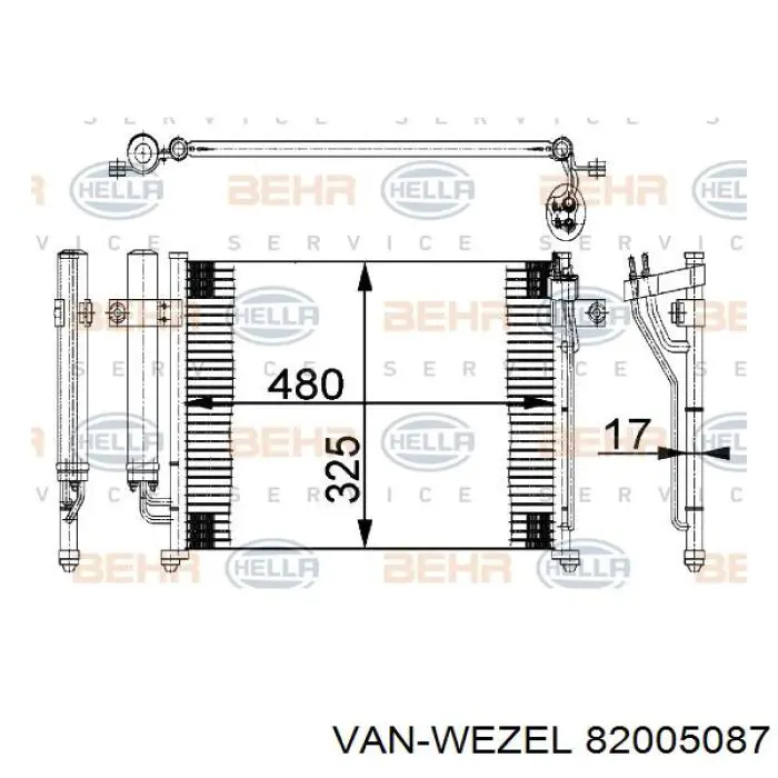 Купити 82005087 VAN Wezel Радіатор системи охолодження кондиціонера