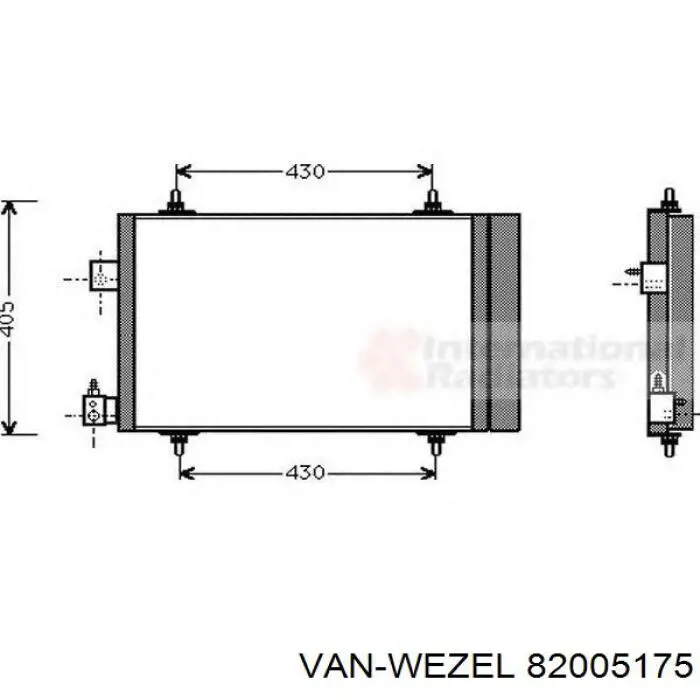 Радіатор кондиціонера 82005175 VAN Wezel