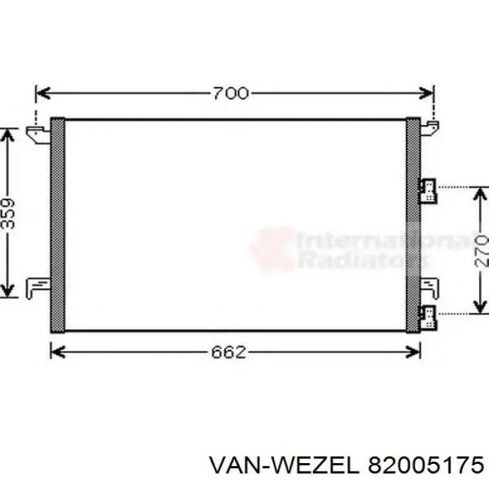 Конденсатор кондиціонера VAN Wezel 82005175 ціна, від 74.73 USD