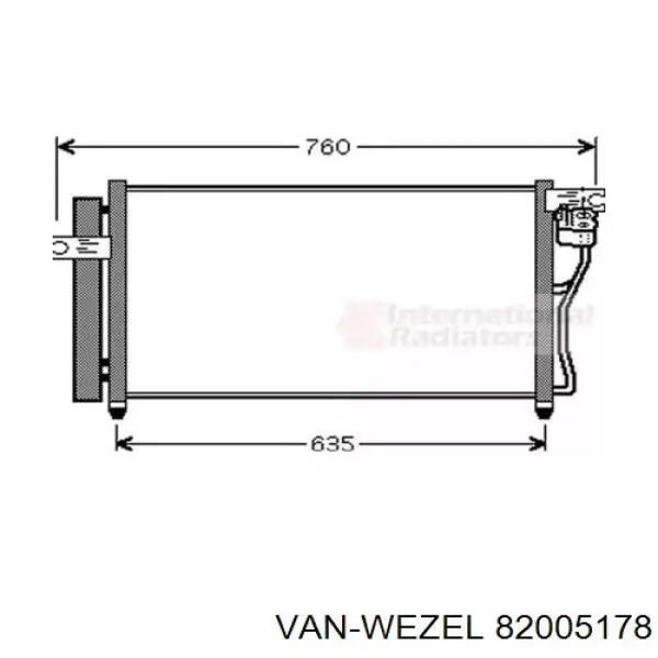 Конденсатор кондиціонера VAN Wezel 82005178 ціна, від 65.24 USD