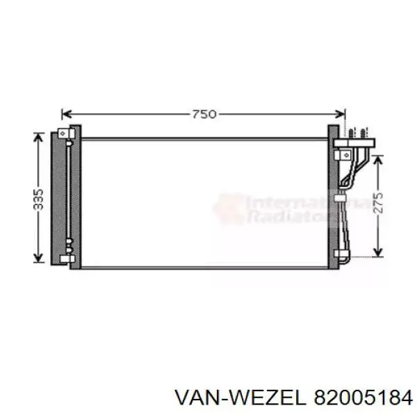 Конденсатор кондиціонера VAN Wezel 82005184 ціна, від 59.03 USD