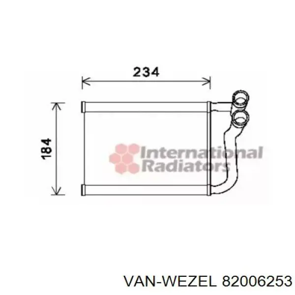 Радіатор пічки (обігрівача) 82006253 VAN Wezel