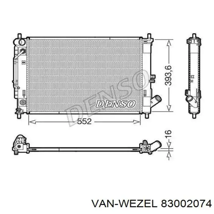 83002074 VAN Wezel Радіатор охолодження двигуна