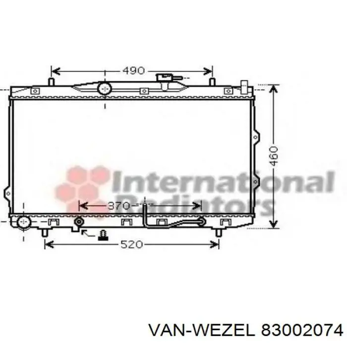 Радіатор основний VAN Wezel 83002074 ціна, від 67.58 USD