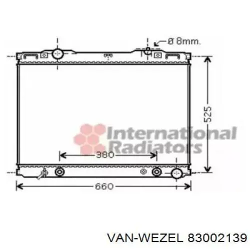 Радіатор основний VAN Wezel 83002139 ціна, від 105.93 USD